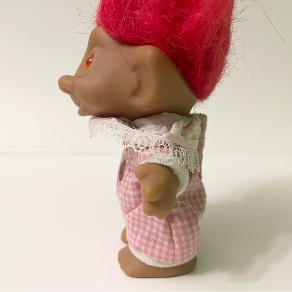 Ace Novelty Troll Doll with Red Hair Jewel and Pink Outfit - Picture 6 of 16